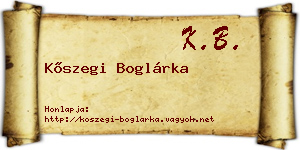 Kőszegi Boglárka névjegykártya