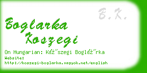boglarka koszegi business card